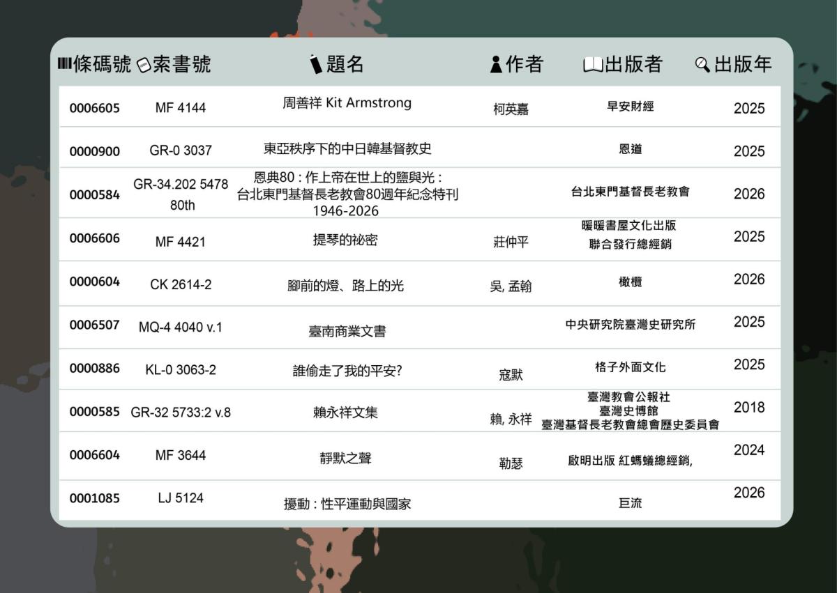 2026.05.25-2026.06.05新書展示(3/3)